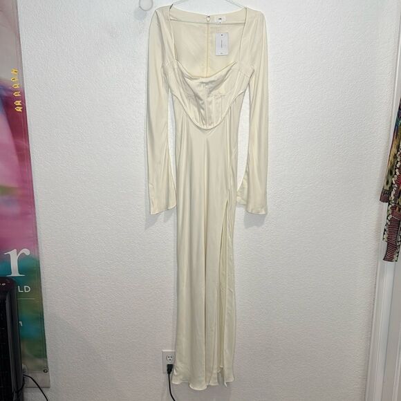 NWT LPA Revolve Iris Corset Maxi Dress in Ivory Medium - Picture 2 of 16
